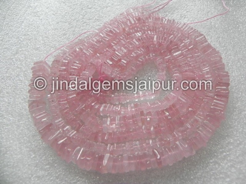 Rose Quartz Plain Heishi Square Shape Beads